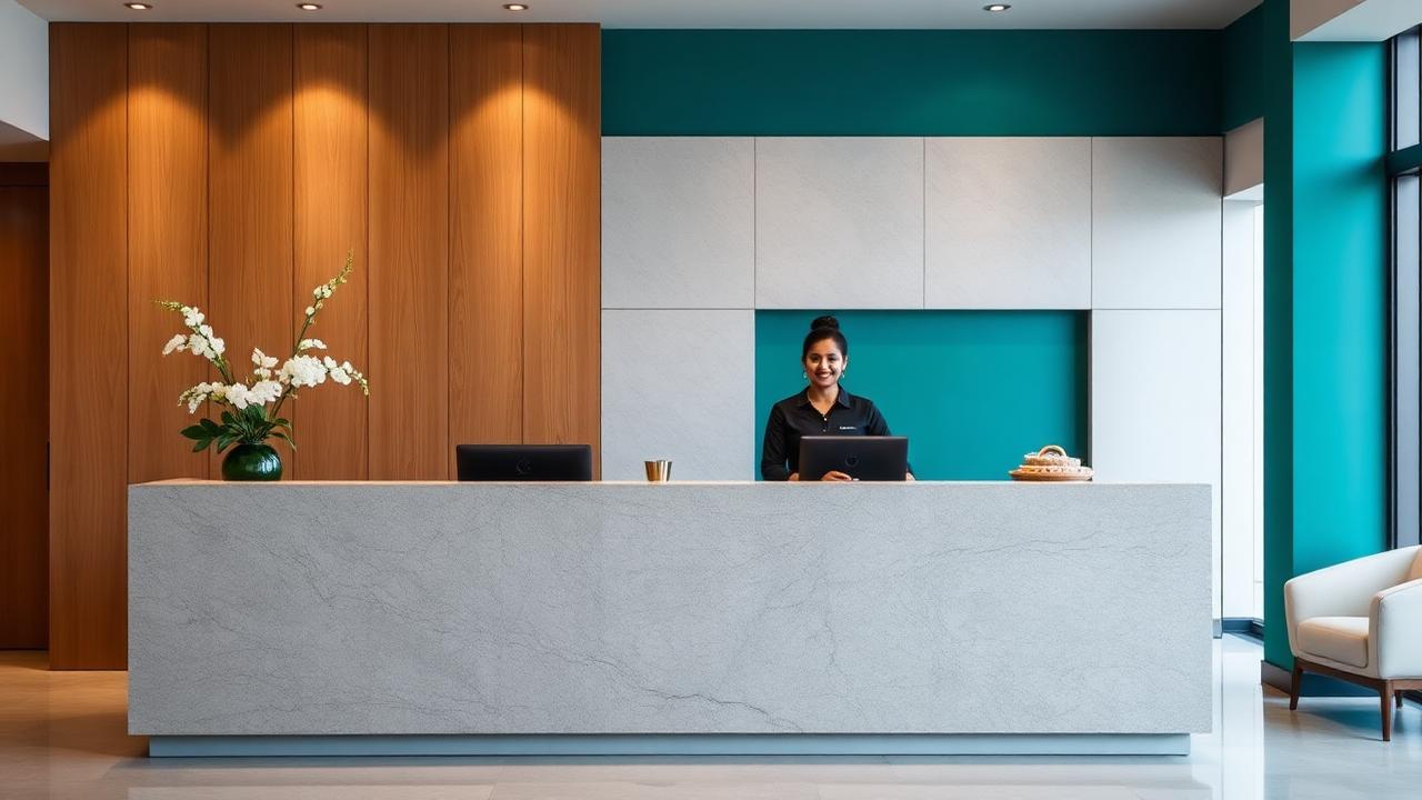 Hospitality-grade reception — first impression